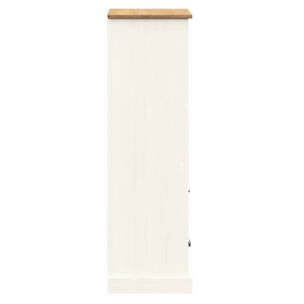 vidaXL Βιβλιοθήκη VIGO Λευκή 60 x 35 x 114,5 εκ. από Μασίφ Ξύλο Πεύκου