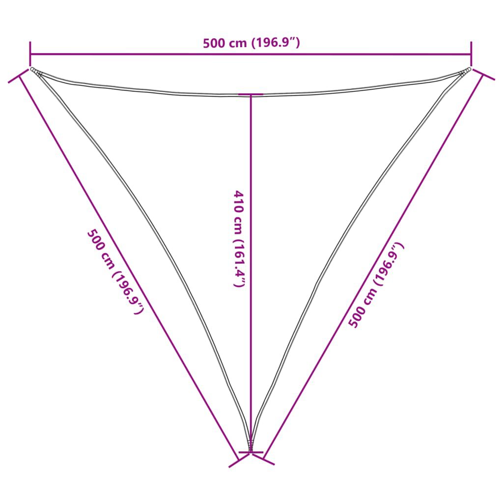 vidaXL Πανί Σκίασης Τρίγωνο Μπεζ 5 x 5 x 5 μ. από Ύφασμα Oxford