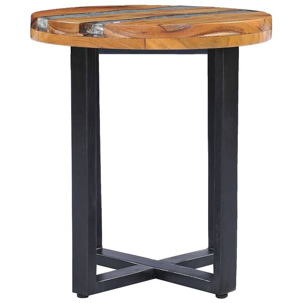 vidaXL Τραπεζάκι Σαλονιού 40x45 εκ. από Μασίφ Ξύλο Teak / Συνθ. Ρητίνη