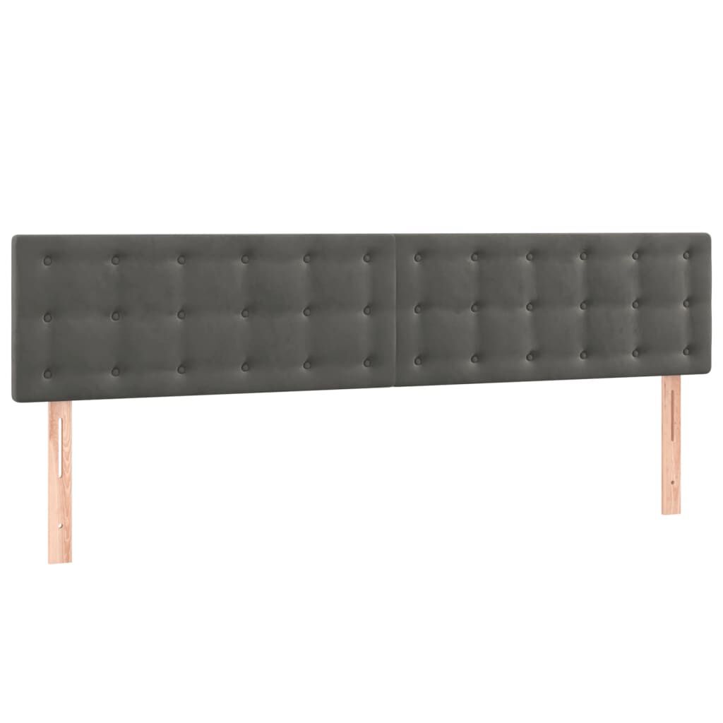 vidaXL Κεφαλάρια Κρεβατιού 2 τεμ.Σκούρο Γκρι 100x5x78/88 εκ. Βελούδινο