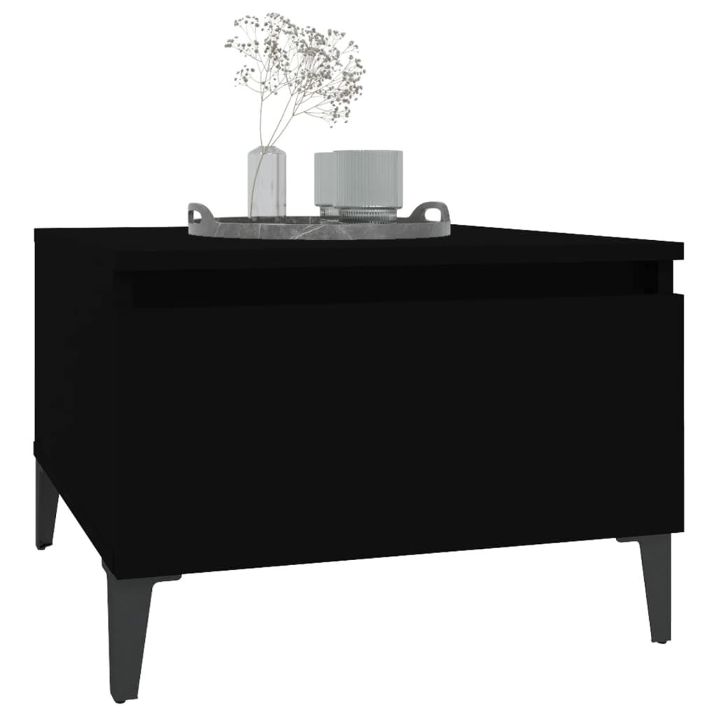vidaXL Βοηθητικά Τραπέζια 2 τεμ. Μαύρα 50x46x35 εκ. Επεξεργασμένο Ξύλο
