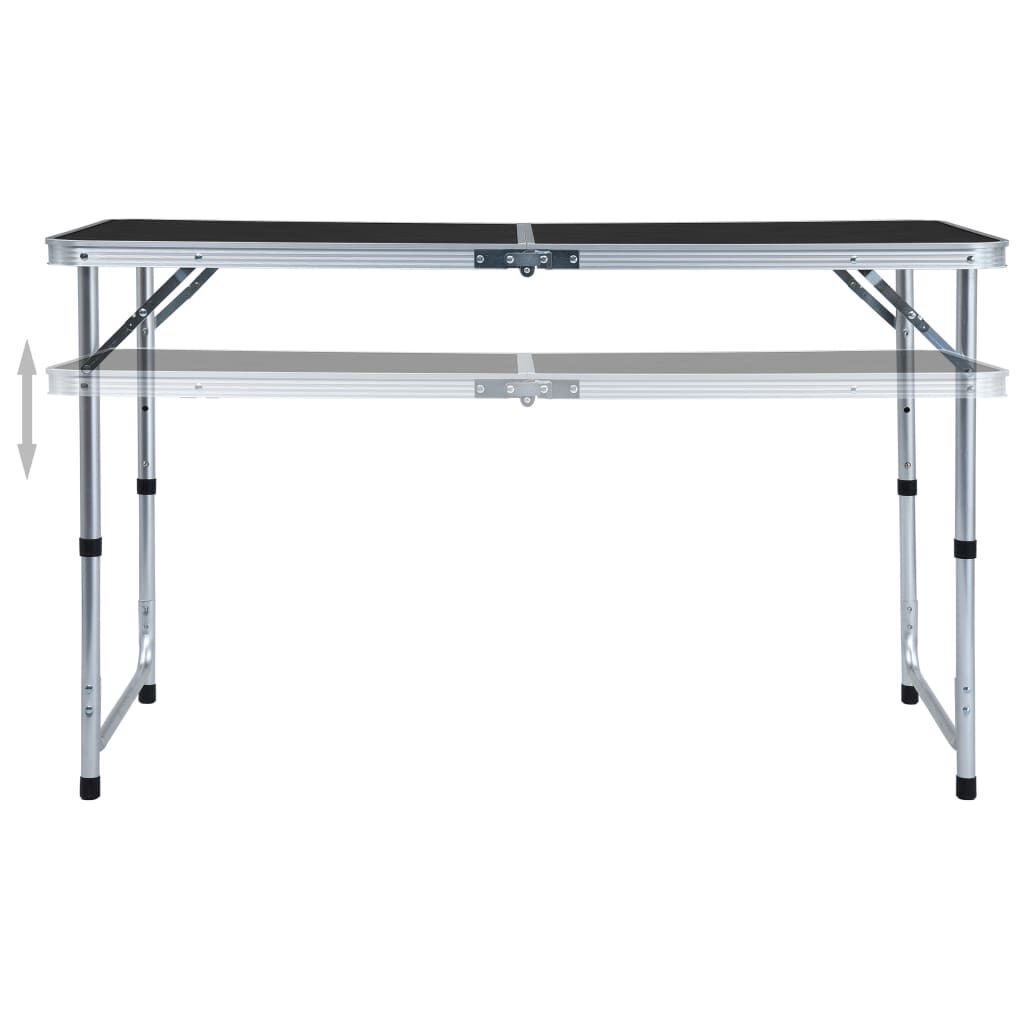 vidaXL Τραπέζι Κάμπινγκ Πτυσσόμενο Γκρι 120 x 60 εκ. Αλουμινίου