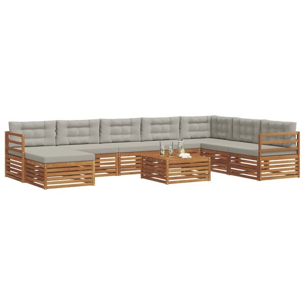 vidaXL &Sigma;&epsilon;&tau; &Kappa;&alpha;&nu;&alpha;&pi;έ 9 pcs &Phi;&upsilon;&sigma;&iota;&kappa;ό &kappa;&alpha;&iota; &Alpha;&nu;&omicron;&iota;&chi;&tau;ό &Gamma;&kappa;&rho;&iota; &Sigma;&tau;&epsilon;&rho;&epsilon;ό &Xi;ύ&lambda;&omicron; &Alpha;&kappa;&alpha;&kappa;ί&alpha;&sigmaf;