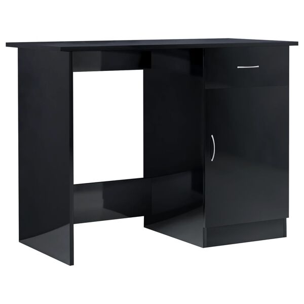 vidaXL Γραφείο Γυαλιστερό Μαύρο 100 x 50 x 76 εκ. από Μοριοσανίδα
