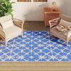 vidaXL Χαλί εξωτερικού χώρου ARAKIL Μπλε και λευκό 140x200 cm PP