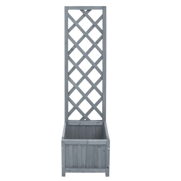 vidaXL Γλάστρα με Καφασωτό 40 x 30 x 135 εκ. από Μασίφ Ξύλο Ελάτης