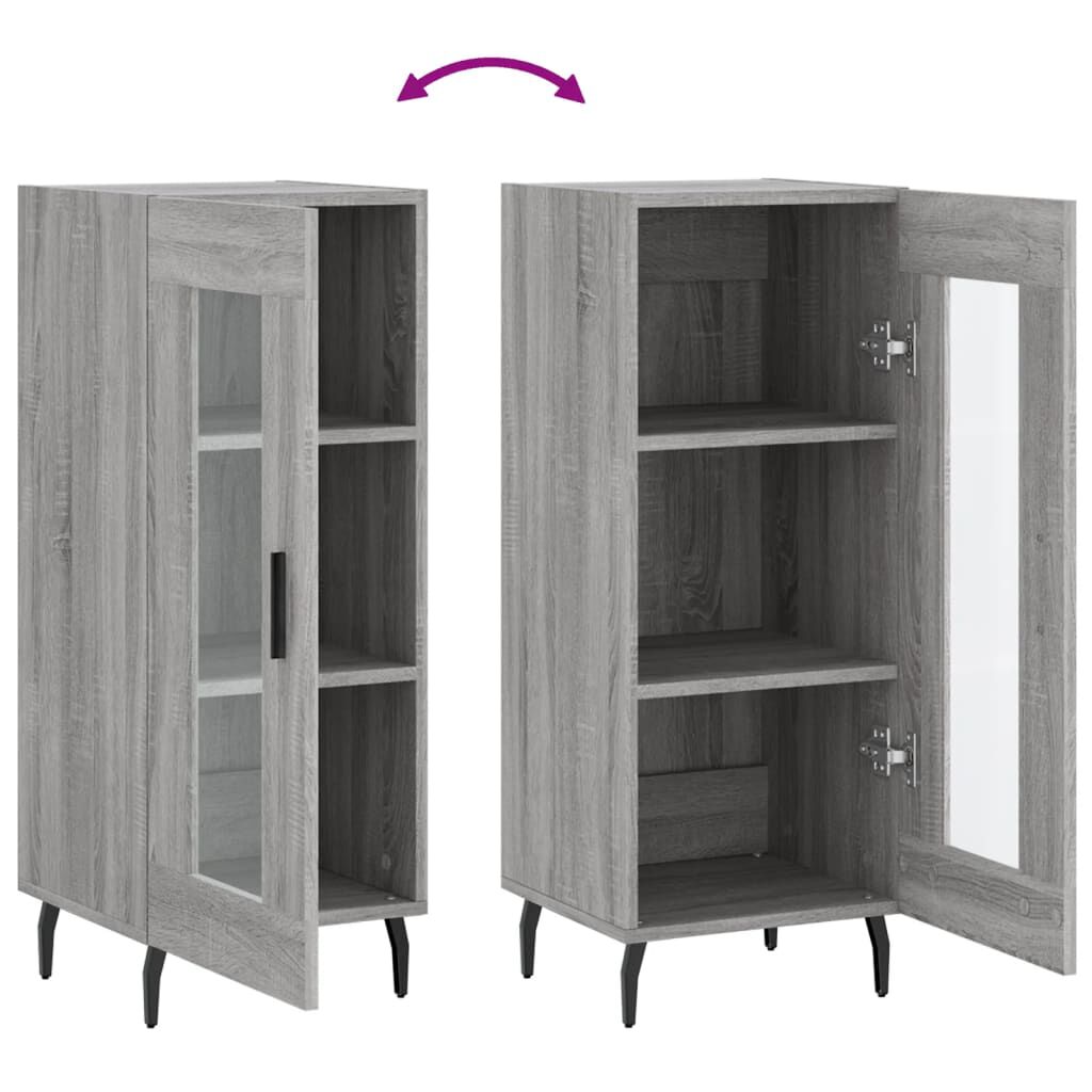vidaXL Ντουλάπι Γκρι Sonoma 34,5x34x90 εκ. από Επεξεργασμένο Ξύλο
