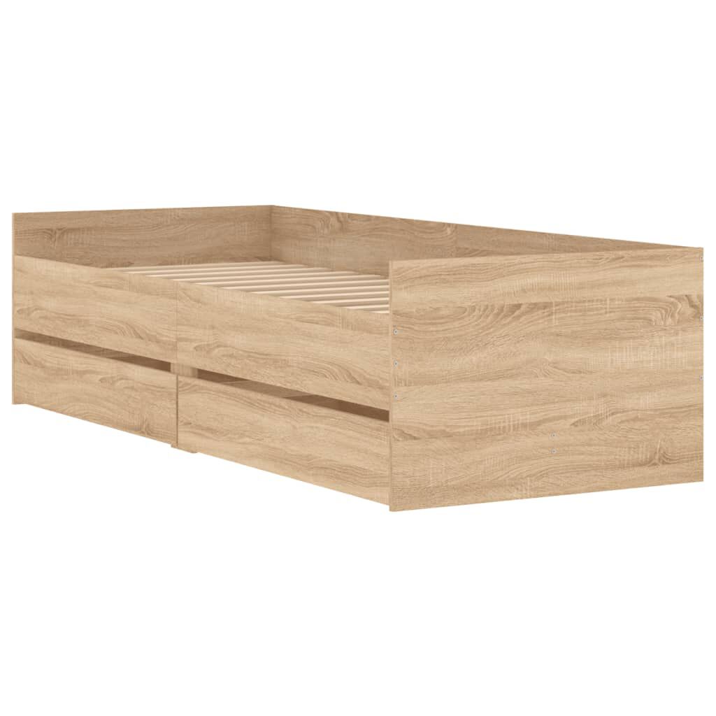 vidaXL Πλαίσιο Κρεβατιού με Συρτάρια Sonoma δρυς 100x200 εκ.