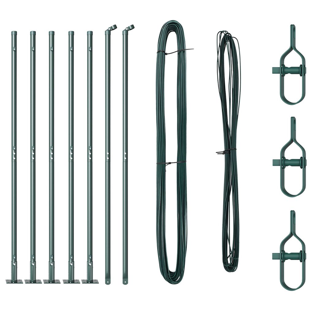 vidaXL Στηλοί για φράχτες με βάσεις 7 τεμ Ø32mm 68,5cm Γαλβανισμένο Χάλυβα
