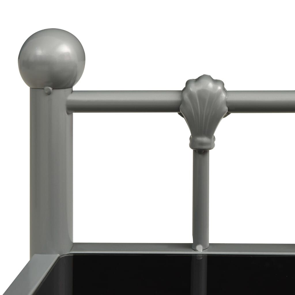 vidaXL Κομοδίνο Γκρι/Μαύρο 45 x 34,5 x 60,5 εκ. από Μέταλλο και Γυαλί