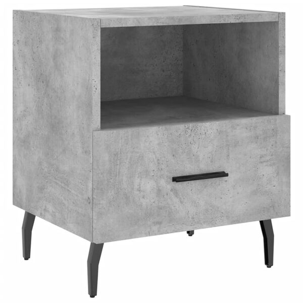 vidaXL Κομοδίνα 2 τεμ. Γκρι Σκυροδεμ. 40 x 35 x 47,5 εκ. Επεξεργ. Ξύλο