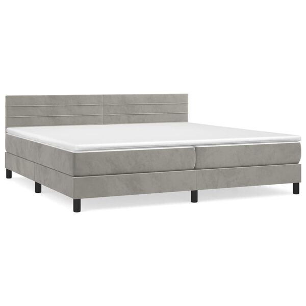 vidaXL &Kappa;&rho;&epsilon;&beta;ά&tau;&iota; Boxspring &mu;&epsilon; &Sigma;&tau;&rho;ώ&mu;&alpha; &Alpha;&nu;&omicron;&iota;&chi;&tau;ό &Gamma;&kappa;&rho;&iota; 200x200 &epsilon;&kappa;. &Beta;&epsilon;&lambda;&omicron;ύ&delta;&iota;&nu;&omicron;