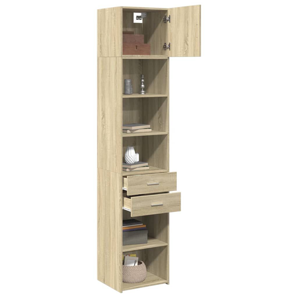 vidaXL Ντουλάπι Αποθήκευσης Στενό Δρυς 45x42,5x225 εκ. Επεξεργ. Ξύλο