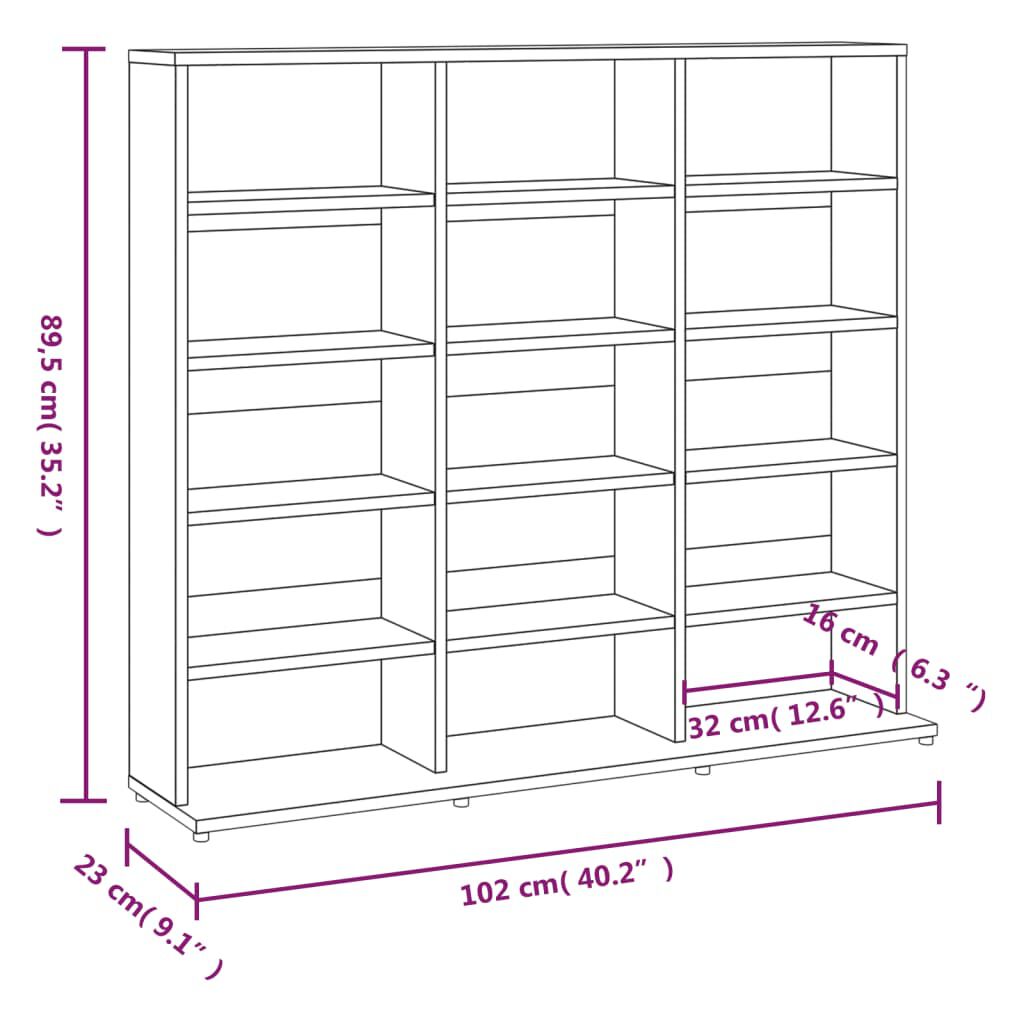 vidaXL Έπιπλο για CD Καφέ Δρυς 100x23x89,5εκ. Επεξεργασμένο Ξύλο