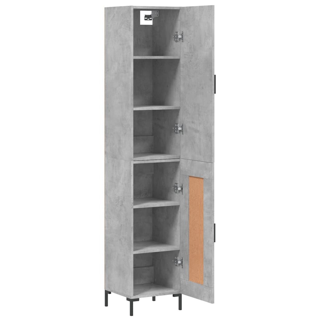 vidaXL Ντουλάπι Γκρι Σκυροδέματος 34,5x34x180 εκ. Επεξεργασμένο Ξύλο