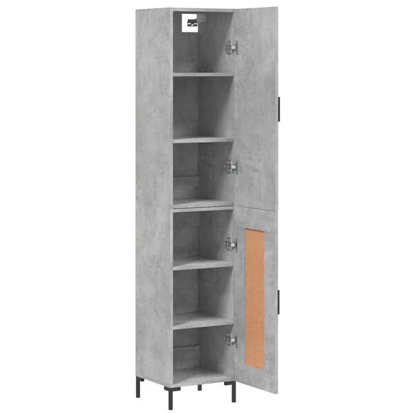 vidaXL Ντουλάπι Γκρι Σκυροδέματος 34,5x34x180 εκ. Επεξεργασμένο Ξύλο
