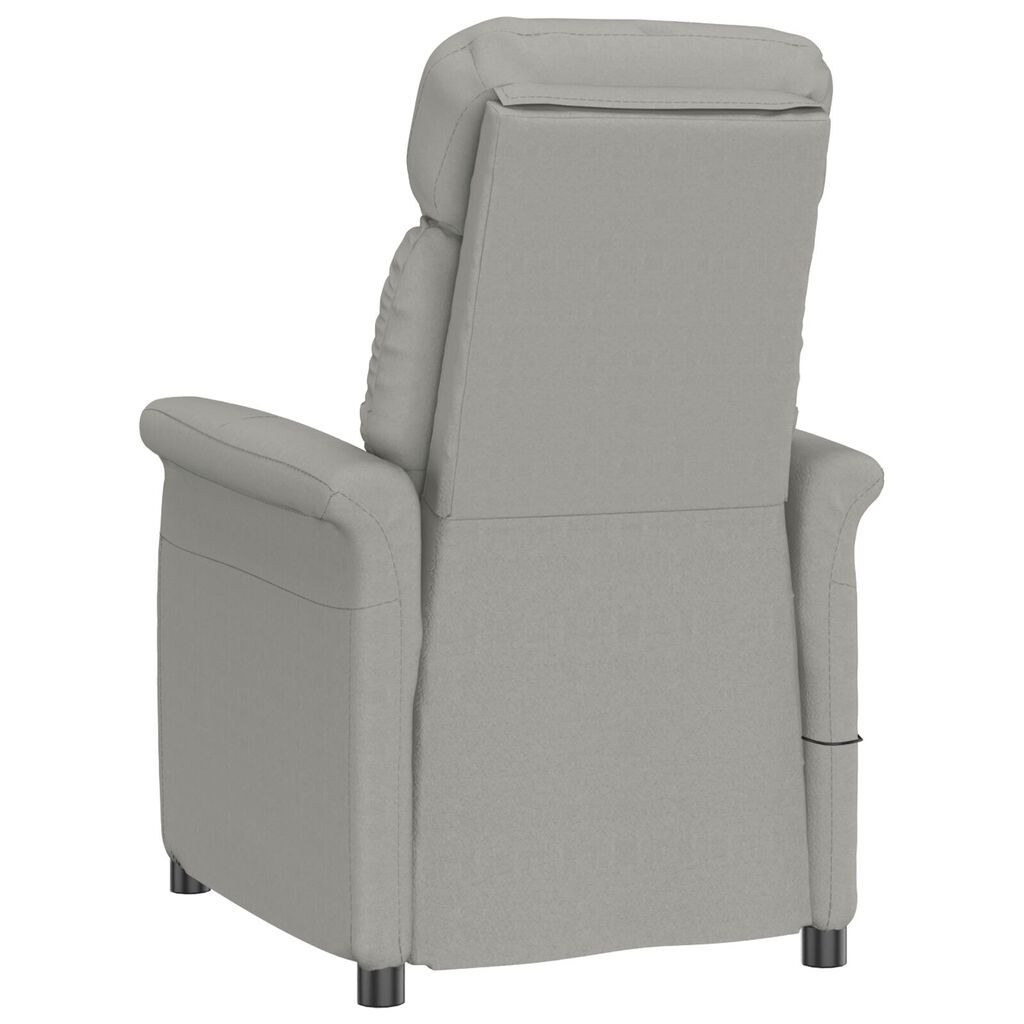 vidaXL Πολυθρόνα Μασάζ Ανοιχτό Γκρι Microfibre