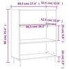 vidaXL Βιβλιοθήκη Γκρι Σκυροδέματος 69,5 x 32,5 x 90 εκ. Επεξεργ. Ξύλο