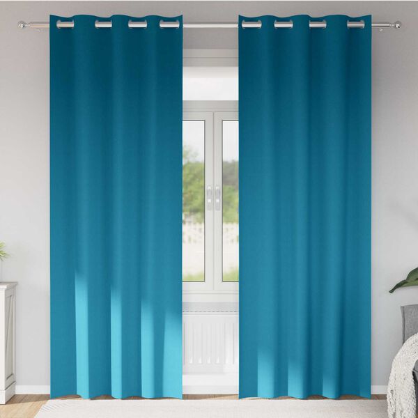 vidaXL Κουρτίνες με κουρτίνες 2 pcs Τιρκουάζ 245 x 140 εκ. Πολυεστέρας
