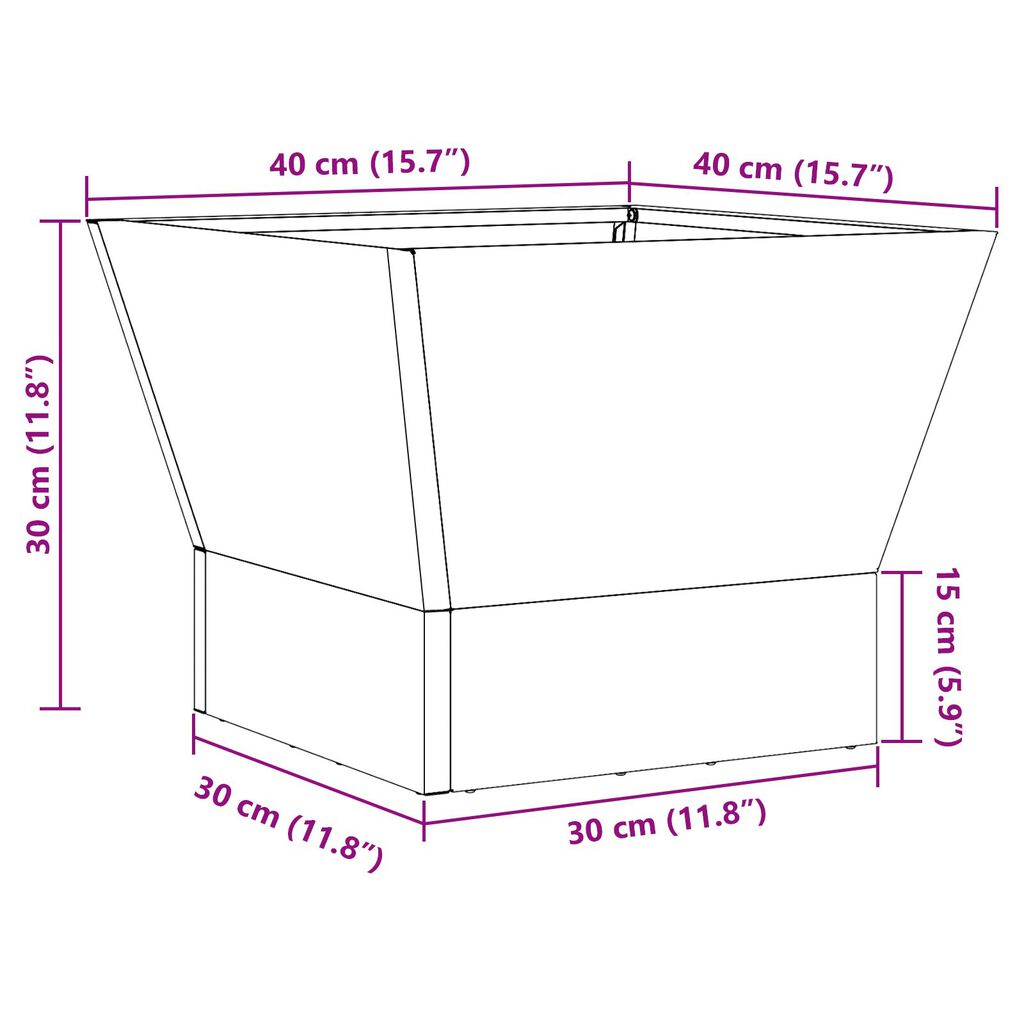 vidaXL Σχάρα Φωτιάς Τετράγωνη Μαύρη 40x40x30 εκ Ατσάλι