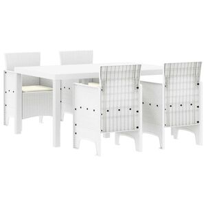 vidaXL &Sigma;έ&tau; &phi;&alpha;&gamma;&eta;&tau;&omicron;ύ &gamma;&iota;&alpha; &kappa;ή&pi;&omicron; 5 pcs &Lambda;&epsilon;&upsilon;&kappa;ό Rattan Polt