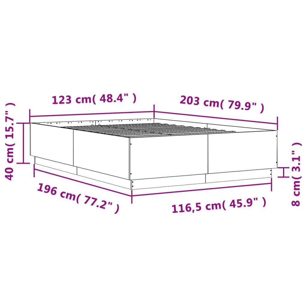 vidaXL Πλαίσιο Κρεβατιού Sonoma Δρυς 120x200 εκ. Επεξεργασμένο Ξύλο