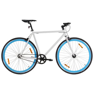 vidaXL Ποδήλατο Μονής Ταχύτητας Λευκό και Μπλε 700c 59 εκ.