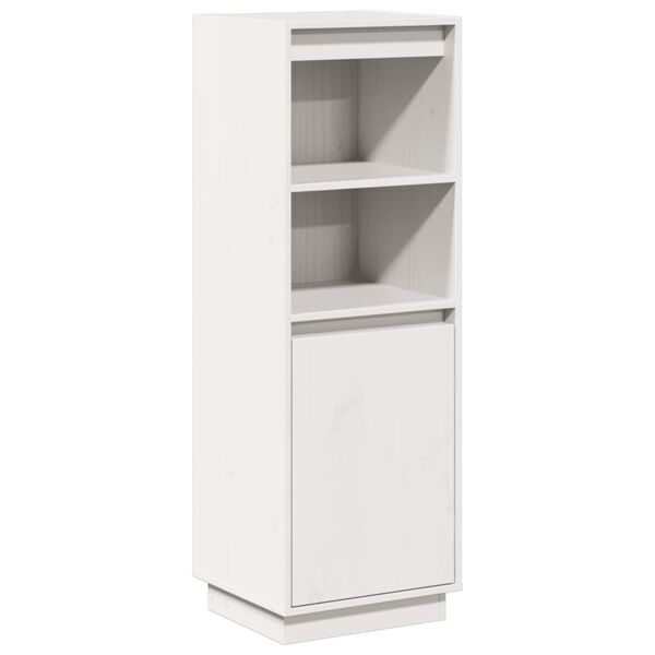 vidaXL Ντουλάπι Ψηλό Λευκό 37 x 34 x 110 εκ. από Μασίφ Ξύλο Πεύκου