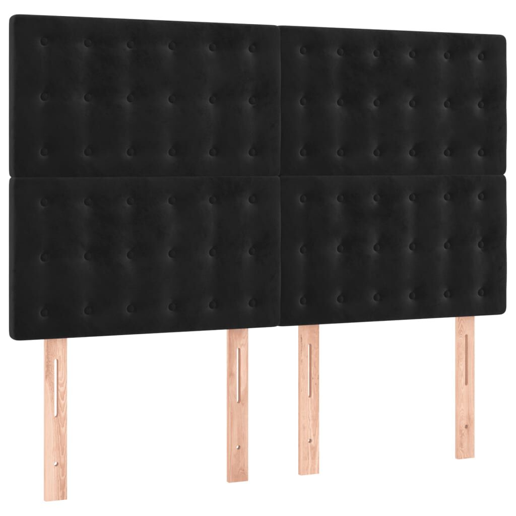 vidaXL Κρεβάτι Boxspring με Στρώμα Μαύρο 140x200 εκ. Βελούδινο