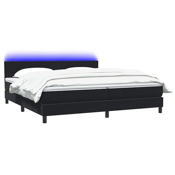 vidaXL &Kappa;&rho;&epsilon;&beta;ά&tau;&iota; Boxspring &mu;&epsilon; &Sigma;&tau;&rho;ώ&mu;&alpha; & LED &Mu;&alpha;ύ&rho;&omicron; 180x210 &epsilon;&kappa;. &Beta;&epsilon;&lambda;&omicron;ύ&delta;&iota;&nu;&omicron;