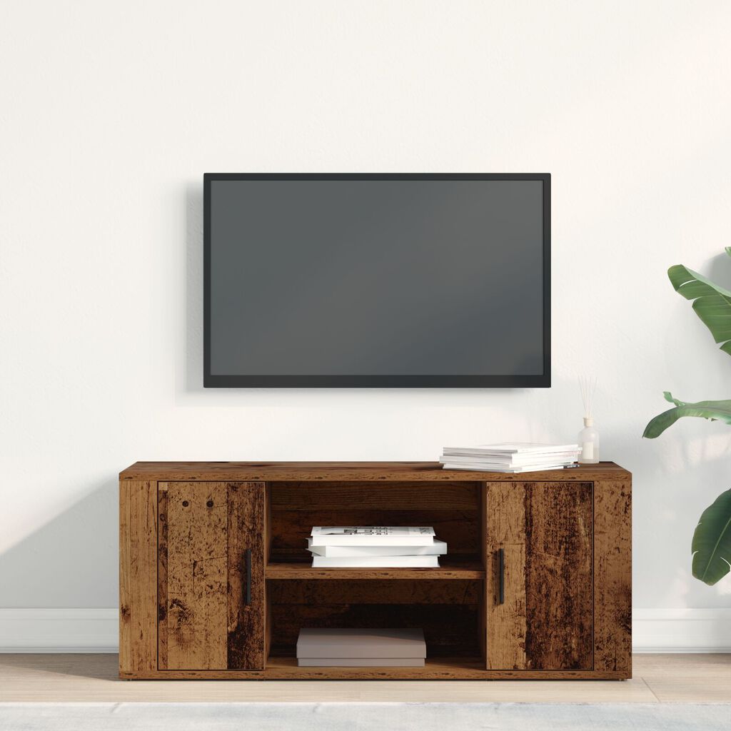 vidaXL Ντουλάπα τηλεόρασης από παλιό ξύλο 100x35x40 εκ. Κατασκευασμένο από MDF