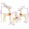 vidaXL Οικογένεια Ελαφιών 3 pcs Θερμό λευκό 67 x 26 x 127 εκ PET