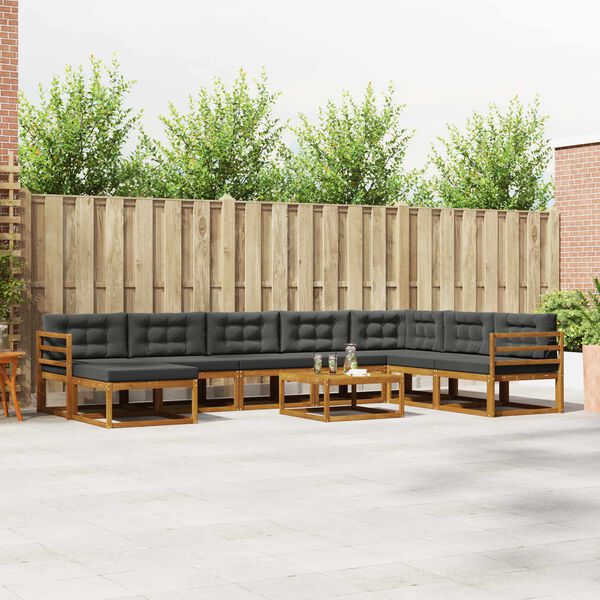 vidaXL &Sigma;&epsilon;&iota;&rho;ά &Kappa;&alpha;&nu;&alpha;&pi;έ &Epsilon;&xi;&omega;&tau;&epsilon;&rho;&iota;&kappa;&omicron;ύ &mu;&epsilon; &mu;&alpha;&xi;&iota;&lambda;ά&rho;&iota; 9 pcs &Phi;&upsilon;&sigma;&iota;&kappa;ό &kappa;&alpha;&iota; &Alpha;&nu;&theta;&rho;&alpha;&kappa;ί