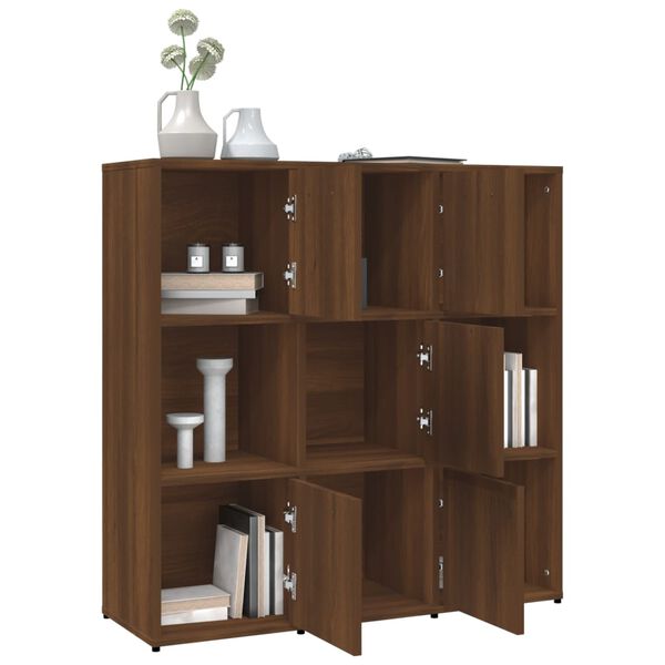 vidaXL Βιβλιοθήκη Καφέ Δρυς 90x30x90 εκ. από Επεξεργασμένο Ξύλο