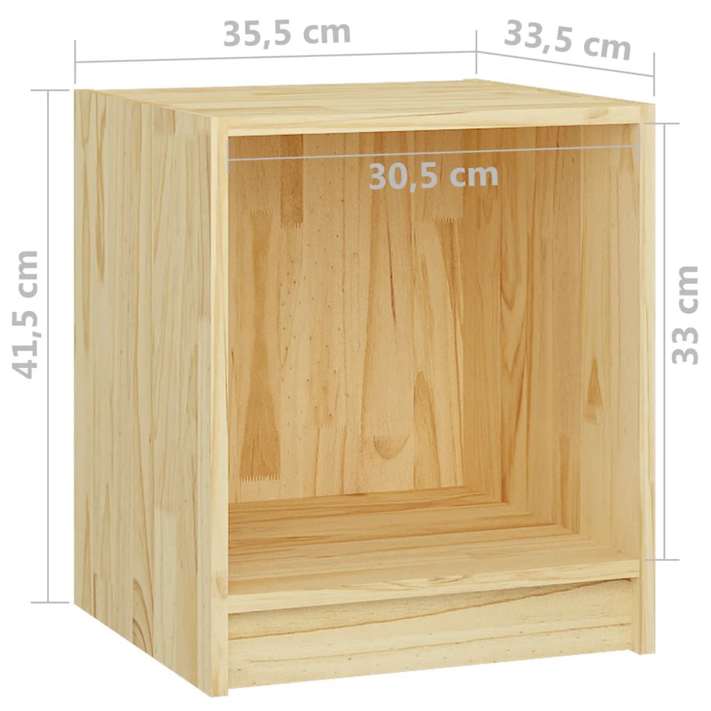 vidaXL Κομοδίνο 35,5 x 33,5 x 41,5 εκ. από Μασίφ Ξύλο Πεύκου