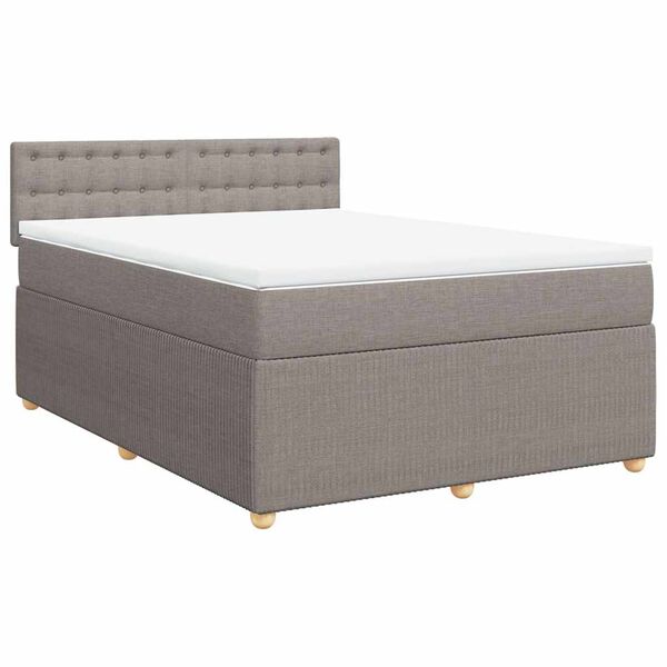 vidaXL &Kappa;&rho;&epsilon;&beta;ά&tau;&iota; Boxspring &mu;&epsilon; &Sigma;&tau;&rho;ώ&mu;&alpha; Taupe 160x200 &epsilon;&kappa;. &Upsilon;&phi;&alpha;&sigma;&mu;ά&tau;&iota;&nu;&omicron;