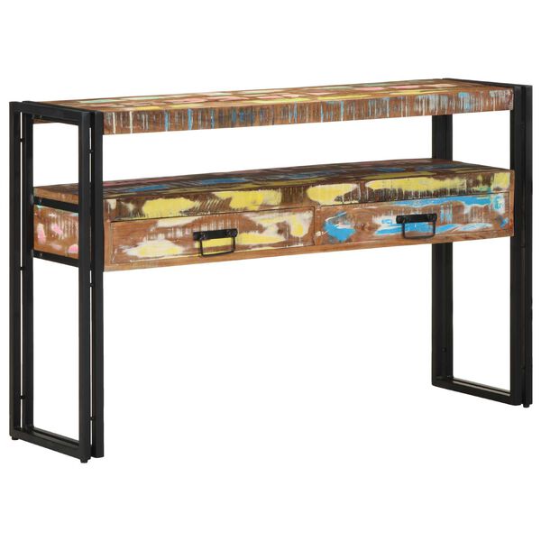 vidaXL Τραπέζια Σαλονιού Πολύχρωμο 120x33x75 εκ Μασίφ Ανακυκλωμένο Ξύλο & Μέταλλο