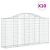 vidaXL Συρματοκιβώτια Τοξωτά 10 τεμ. 200x30x100/120 εκ. Γαλβαν. Ατσάλι