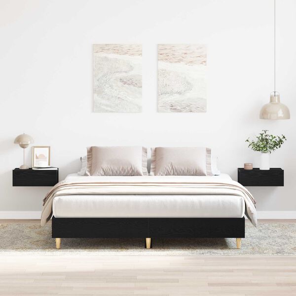 vidaXL Κρεβάτι μαύρου δρυού 150x200 εκ. κόντρα πλακέ
