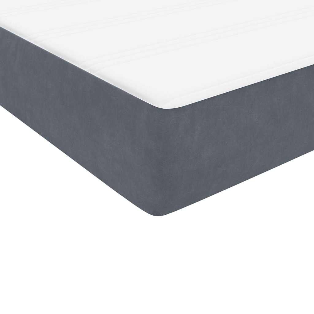 vidaXL Box Spring Κρεβάτι με στρώμα Σκούρο γκρι 100x220 εκ. Βελούδινο