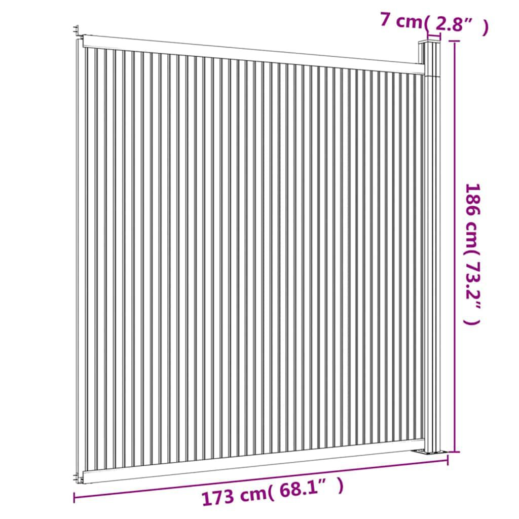 vidaXL Πάνελ Περίφραξης Γκρι 173 x 186 εκ. από WPC