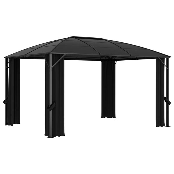 vidaXL Κιόσκι με Κουρτίνες Ανθρακί 400 x 300 x 265 εκ.