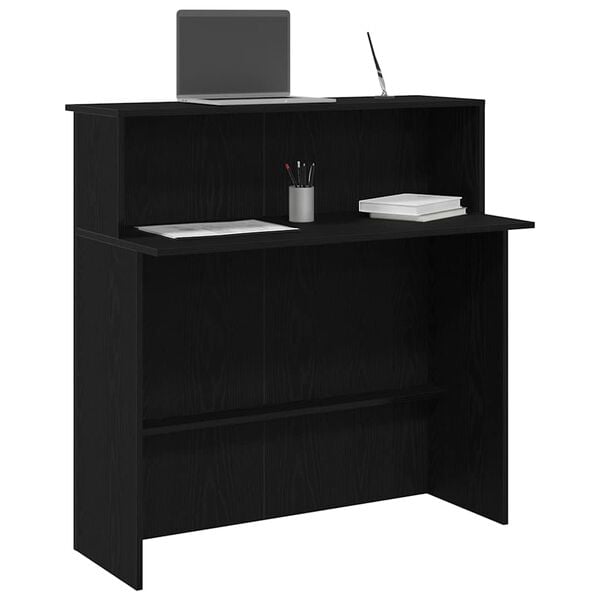 vidaXL Γραφείο υποδοχής Μαύρο 100x50x103,5 cm Κατασκευασμένο ξύλο