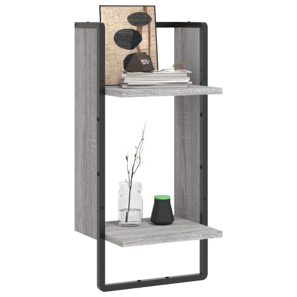vidaXL Ράφι Τοίχου με Μπάρα Γκρι Sonoma 30 x 25 x 65 εκ.