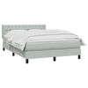 vidaXL Κρεβάτι Boxspring με Στρώμα Ανοιχτό Γκρι 160x220 εκ. Βελούδινο