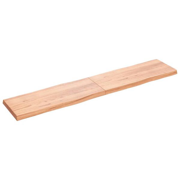 vidaXL Επιφ Τραπεζιού Αν Καφέ 200x40x(2-6)εκ.Ακατέργ. Μασίφ Ξύλο Δρυός