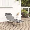 vidaXL Πτυσσόμενη ξαπλώστρα Γκρι 182 x 55 x 85.5 εκ. Textilene