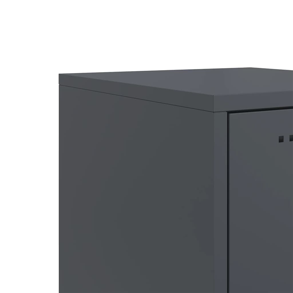 vidaXL Κομοδίνο Ανθρακί 36 x 39 x 43,5 εκ. από Χάλυβα