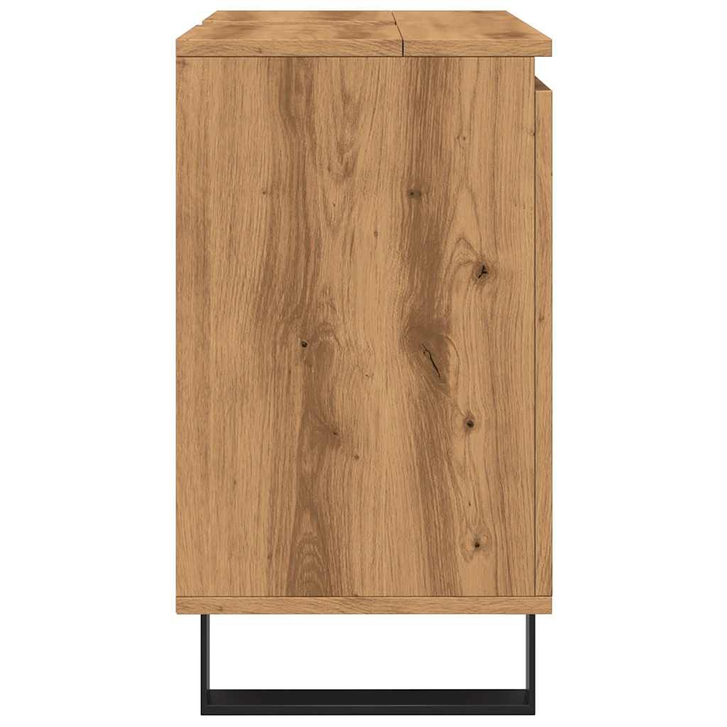 vidaXL Ντουλάπι Μπάνιου Δρυς τεχνίτης 58 x 33 x 60 εκ από Επεξεργ Ξύλο