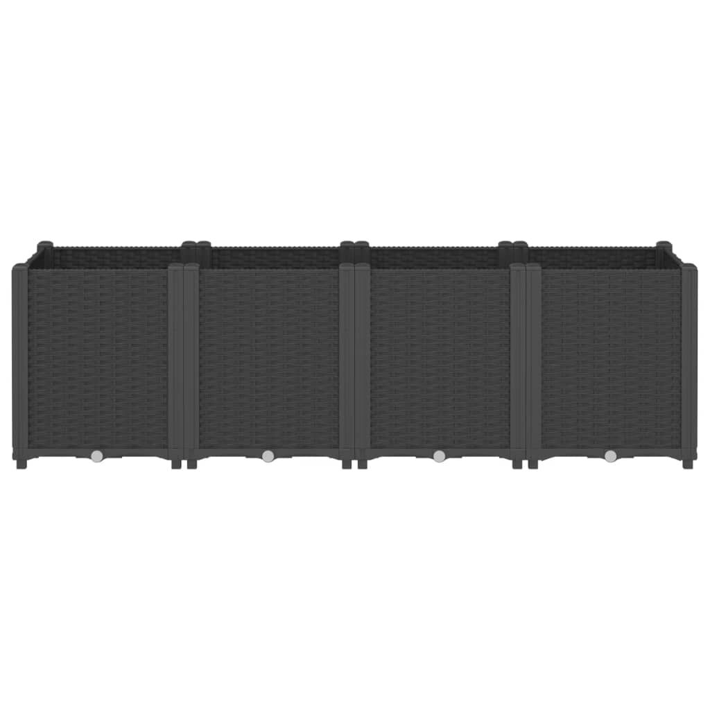 vidaXL Ζαρντινιέρα Κήπου Μαύρη 160x40x53 εκ. Πολυπροπυλένιο